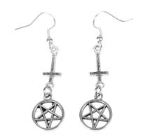 kolczyki Cross/Pentagram