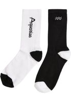 Zodiac Socks 2-Pack Black/White Aquarius