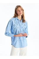 LC Waikiki Self Patterned Long Sleeve Oversize Women's Shirt