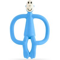 Matchstick Monkey Teething Toy and Gel Applicator Beißring mit 2 in 1 Bürste Light Blue 1 St.