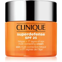 Clinique Superdefense™ SPF 25 Fatigue + 1st Signs Of Age Multi-Correcting Cream Creme gegen erste Zeichen von Hautalterung für trockene und Mischhaut