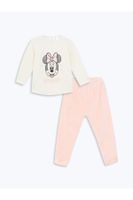 LC Waikiki Minnie Mouse Printed Baby Girl T-Shirt and Tracksuit Bottom 2-Piece Set