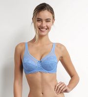 DIM GENEROUS ESSENTIEL UNDERWIRE BRA - Women's lace bra - light blue