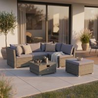 Gardenson TERASOVÁ SEDACIA SÚPRAVA 3-dielne, kov, plast, sklo, textil
