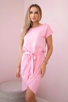 Tied dress with a clutch bottom in light pink color