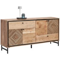 Ambia Home ŠIROKÁ KOMODA, akácia, čierna, farba akácie, 175/85/42 cm