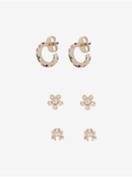 Set of three pairs of women's earrings in gold color Pieces Lylla - Women's