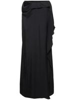 Medi Asymmetric Silk Twill Long Skirt