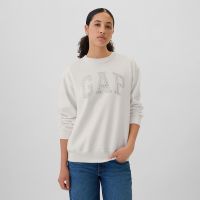Bluza GAP Logo Crew White Rhinestone M