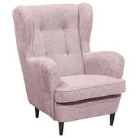 MID.YOU KŘESLO UŠÁK, textil, kompozitní dřevo, světle růžová