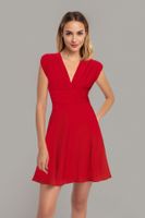 Trendyol Red Straight Skater Sleeveless Skater/Waist Opening Flexible Sandy Mini Dress