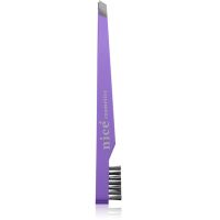 Diva & Nice Cosmetics Accessories пінцет зі скошеними краями зі щіточкою Purple 1 кс