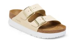 Birkenstock Arizona PAP Flex Platform Nubuck Leather Narrow Fit Dámske - Sandále Birkenstock - Žltá - 1026924-8 - Size: 8