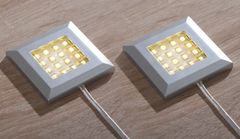 Dvoubodové osvetlenie k dreveným policiam