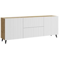 Livetastic NÍZKA KOMODA, biela, dub artisan, 180/69,4/39 cm