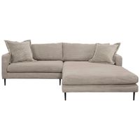 P & B ROHOVÁ SEDAČKA, textil, světle hnědá