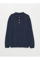 LC Waikiki High Collar, Self-Patterned Boy's Knitwear Sweater