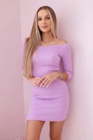 Fitted dress - ribbed purple