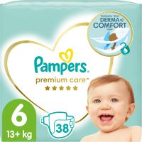 Pampers Premium Care Size 6 одноразові підгузки 13+ kg 38 кс