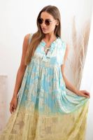 Kesi Włoski Women's sleeveless viscose dress turquoise