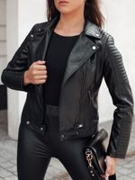 Damen Leder Ramonseka kurze Jacke schwarz Dstreet