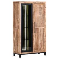 Livetastic VITRÍNA, mangové drevo, prírodná farba, čierna, 90/160/43 cm