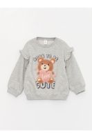 LC Waikiki Crew Neck Printed Baby Girl Sweatshirt