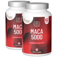 Essentials Maca Royal 5000, hochdosiert 2er pack – vegan, 120 Kapseln