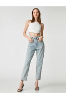 Koton High Waist Jeans Relaxed Cut Light Slim Leg - Anya farmer