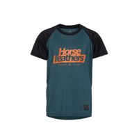 HORSEFEATHERS Detský bike dres Spike - petrol/black BLUE velikost M