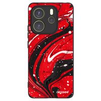 Silikónový čierny obal pre Xiaomi Redmi Note 14 4G - Red black