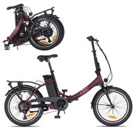 Skládací elektrokolo inSPORTline ISL Felior 468 Wh 20" - model 2026  17" (156-183 cm) Velour Red