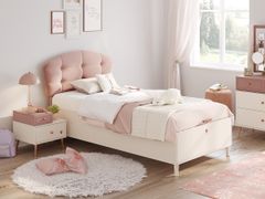 Posteľ 100x200cm s úložným priestorom beauty ii - béžová/ružová