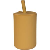 Tryco Silicone Cup and Straw hrnček s rúrkou Honey Gold 1 ks