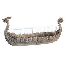 Dekoration (Tablett für 4 Schnapsgläser) Viking ship
