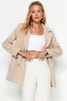 Trendyol Beige Regular Lined Woven Blazer Jacket