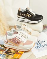 Resti Sportowe sneakersy damskie na koturnie Roenna