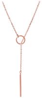 Troli Stylový růžově pozlacený náhrdelník