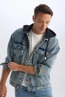 DEFACTO Oversize Wide Fit Hooded Buttoned Jean Jacket