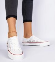 Gemre White Women's Lace Sneakers Fernansis