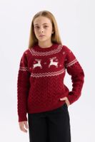 DEFACTO Girl Regular Fit Crew Neck Knitwear Sweater