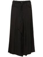 Wide Structured Twill Midi Skirt