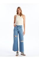 LC Waikiki Wideleg Ripped Detailed Women's Jean Trousers