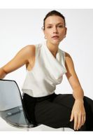 Koton Turndown Collar Sleeveless Blouse