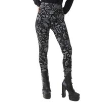 Damen Leggings KILLSTAR - Beetlejuice - Never Trust - schwarz Grau S