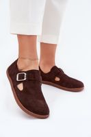 Zamszowe Półbuty Barefoot Damskie Z Klamrą Łaty Zazoo