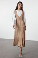 Trendyol Mink Stone Printed Woven Gilet Dress