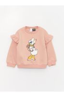 LC Waikiki Crew Neck Long Sleeve Daisy Duck Printed Baby Girl Sweatshirt