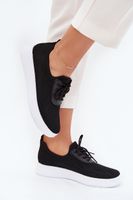 Boto Anyagból Készült Slip-On Sportcipők Platformon Nők Fekete Kalyra