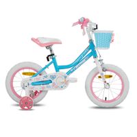 Dětské kolo Joystar Angel 14" s košíkem a kolečky • 91-119 cm modrá